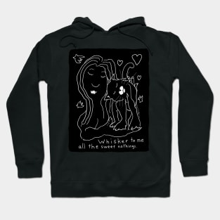 Whisker To Me black and white cat drawing for light background Hoodie